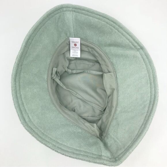 Shade and Shore Bundle of 2 Green Tan Terry Cloth Bucket Beach Hats NEW - Picture 9 of 12